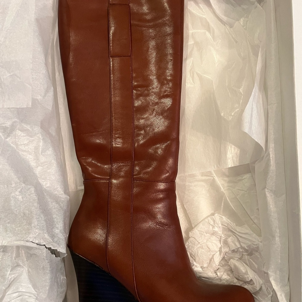Nine West | Oran Tall Leather Boot Brown 8 M